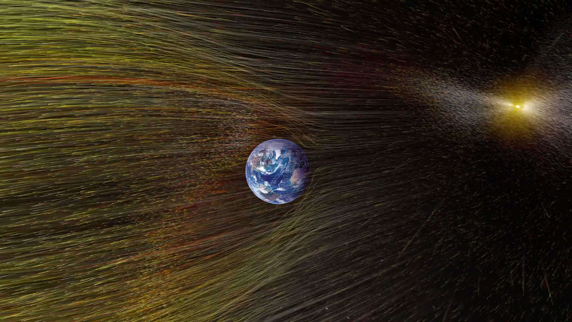 Terra recebendo ventos solares