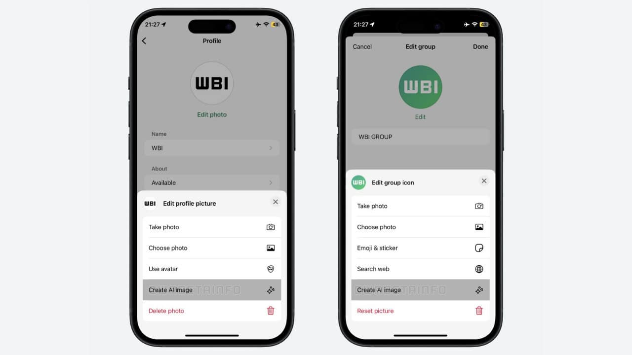 WhatsApp testa IA para criar foto de perfil e ícone de grupo no iPhone