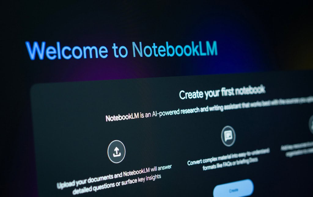 Página da Web do NotebookLM