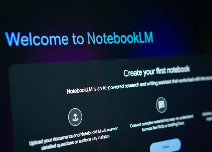 Página da Web do NotebookLM