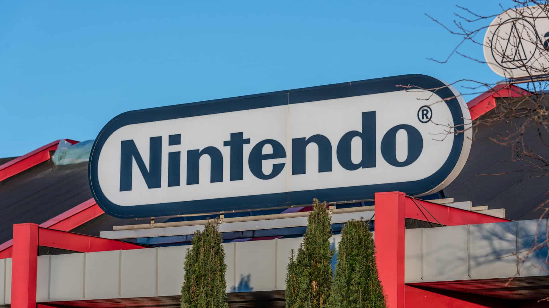 imagem mostra a fachada de um prédio da empresa Nintendo