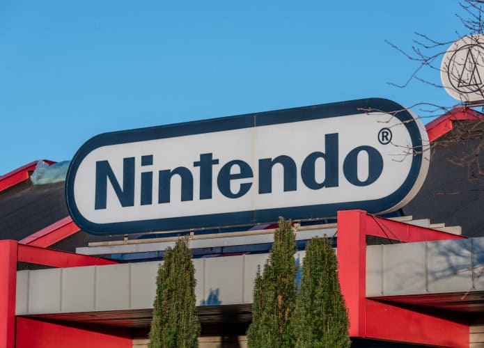 imagem mostra a fachada de um prédio da empresa Nintendo