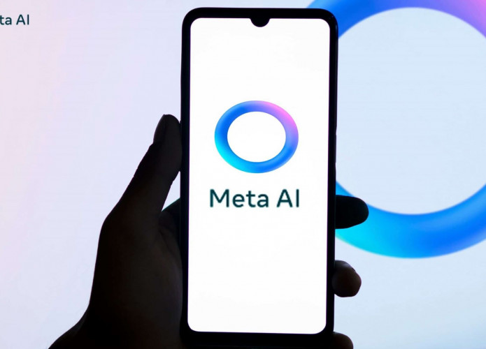 Logo do Meta AI na tela de um smartphone
