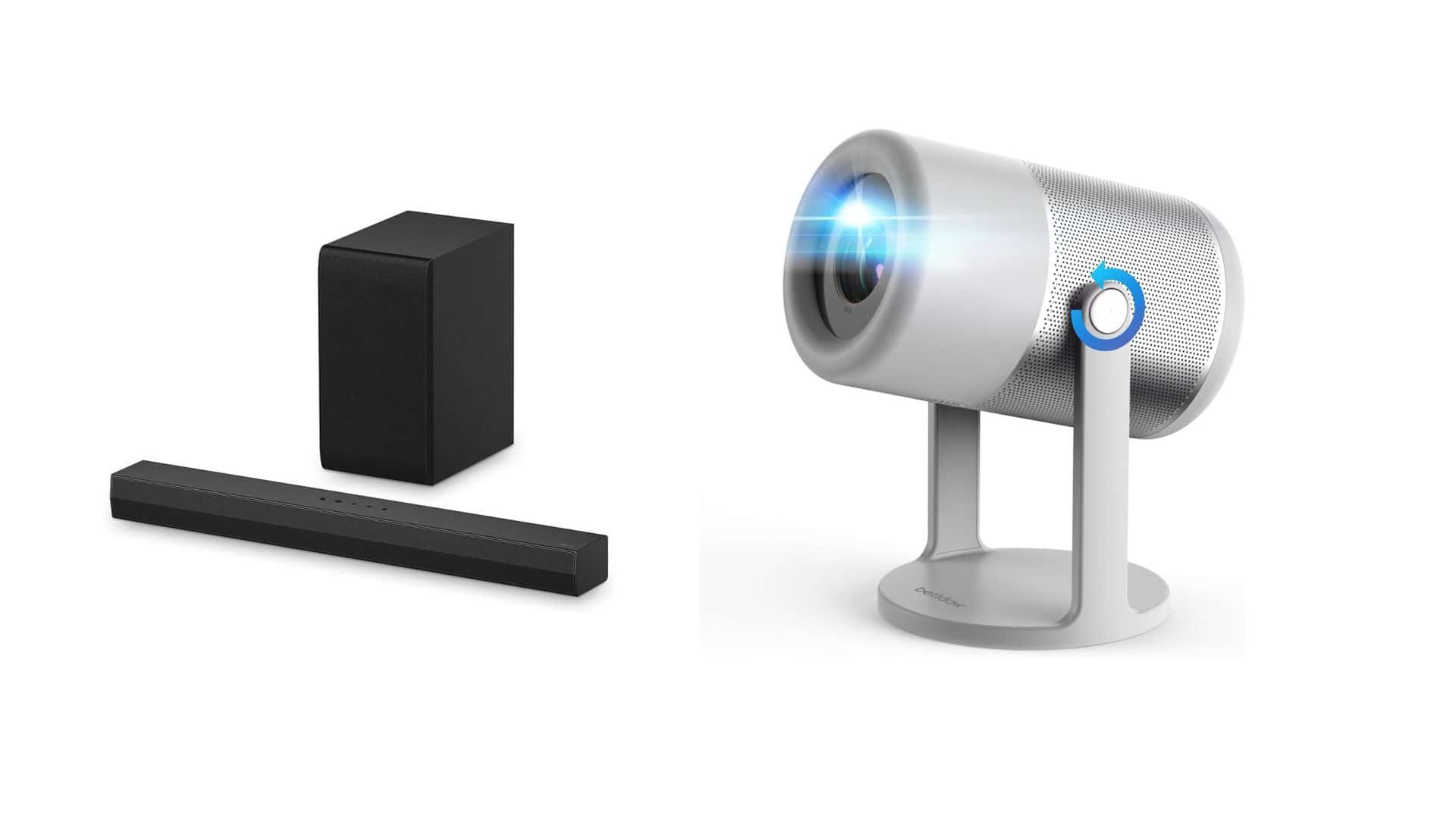 Projetores e soundbars em oferta