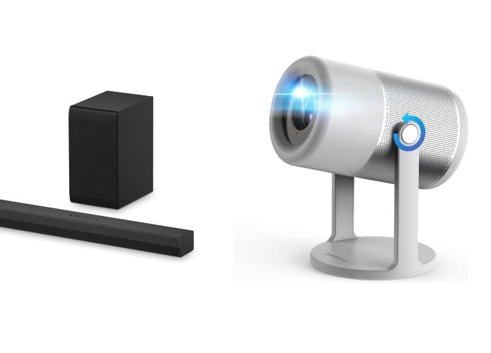 Projetores e soundbars em oferta