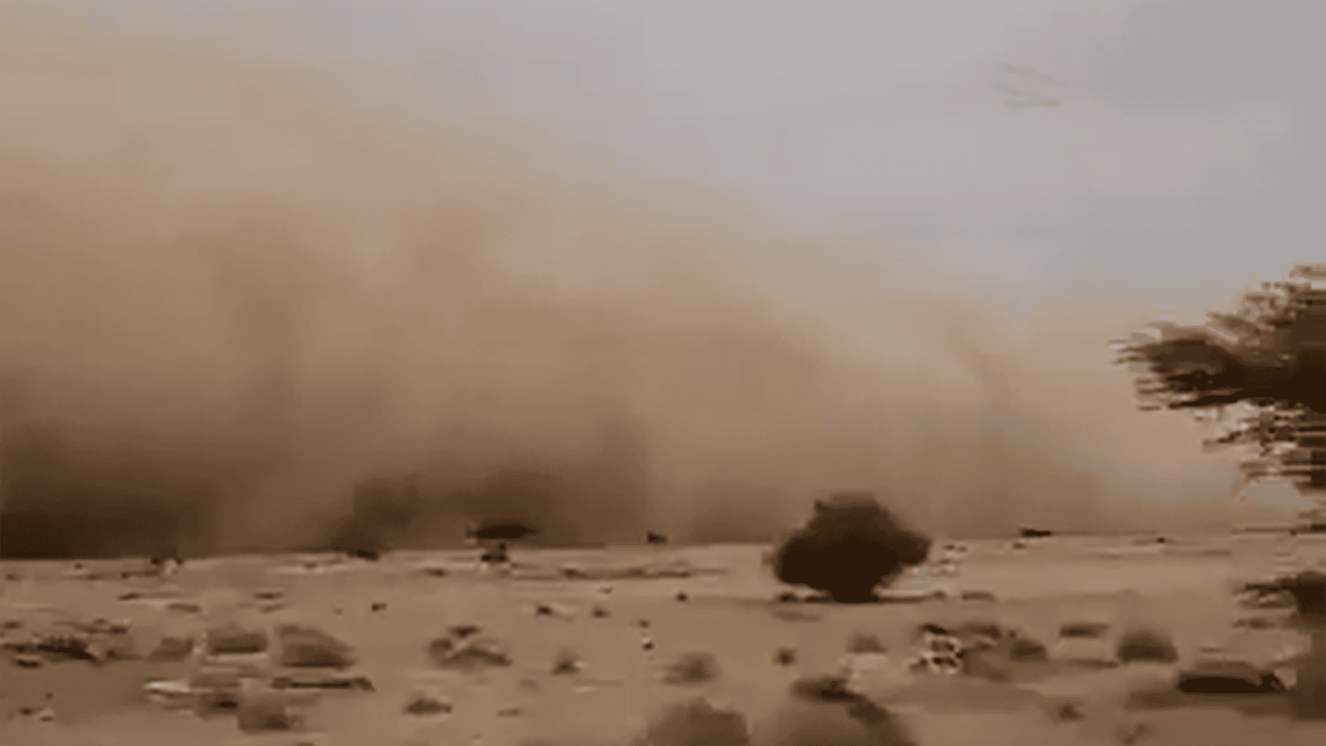 Parede de areia se elevando