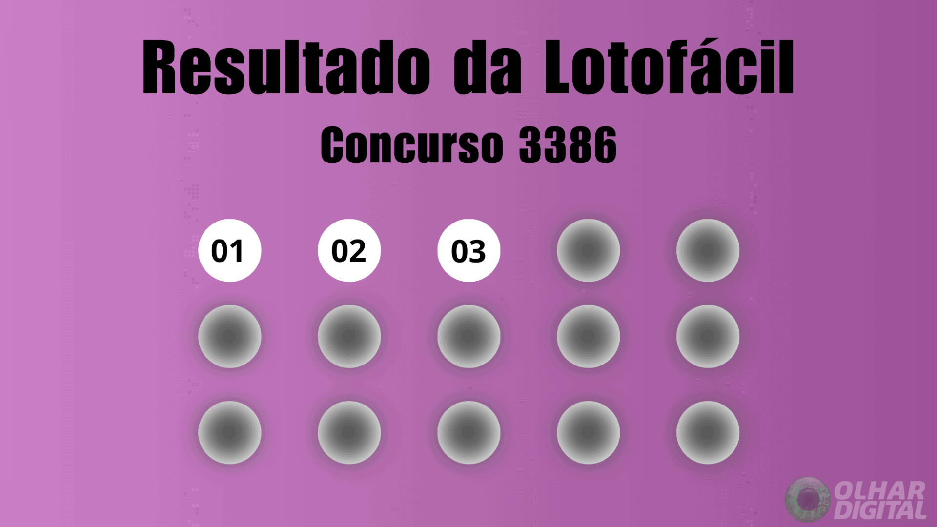 Resultado da Lotofácil concurso 3386
