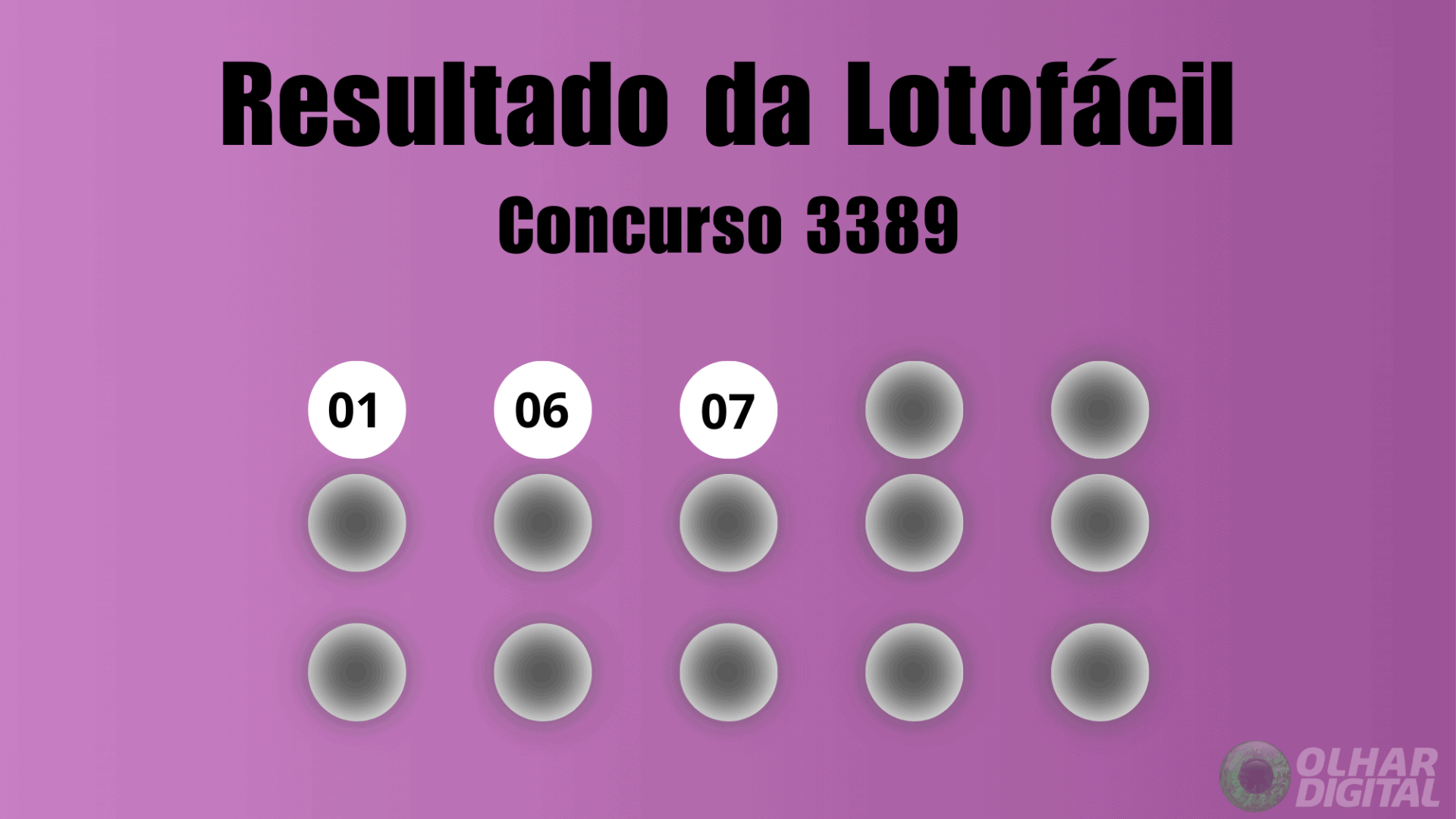 Resultado Lotofácil concurso 3389