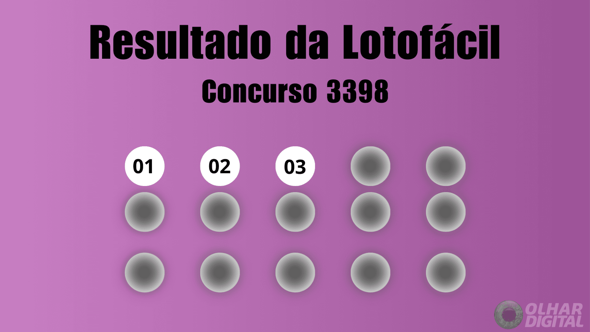 Resultado Lotofácil concurso 3398