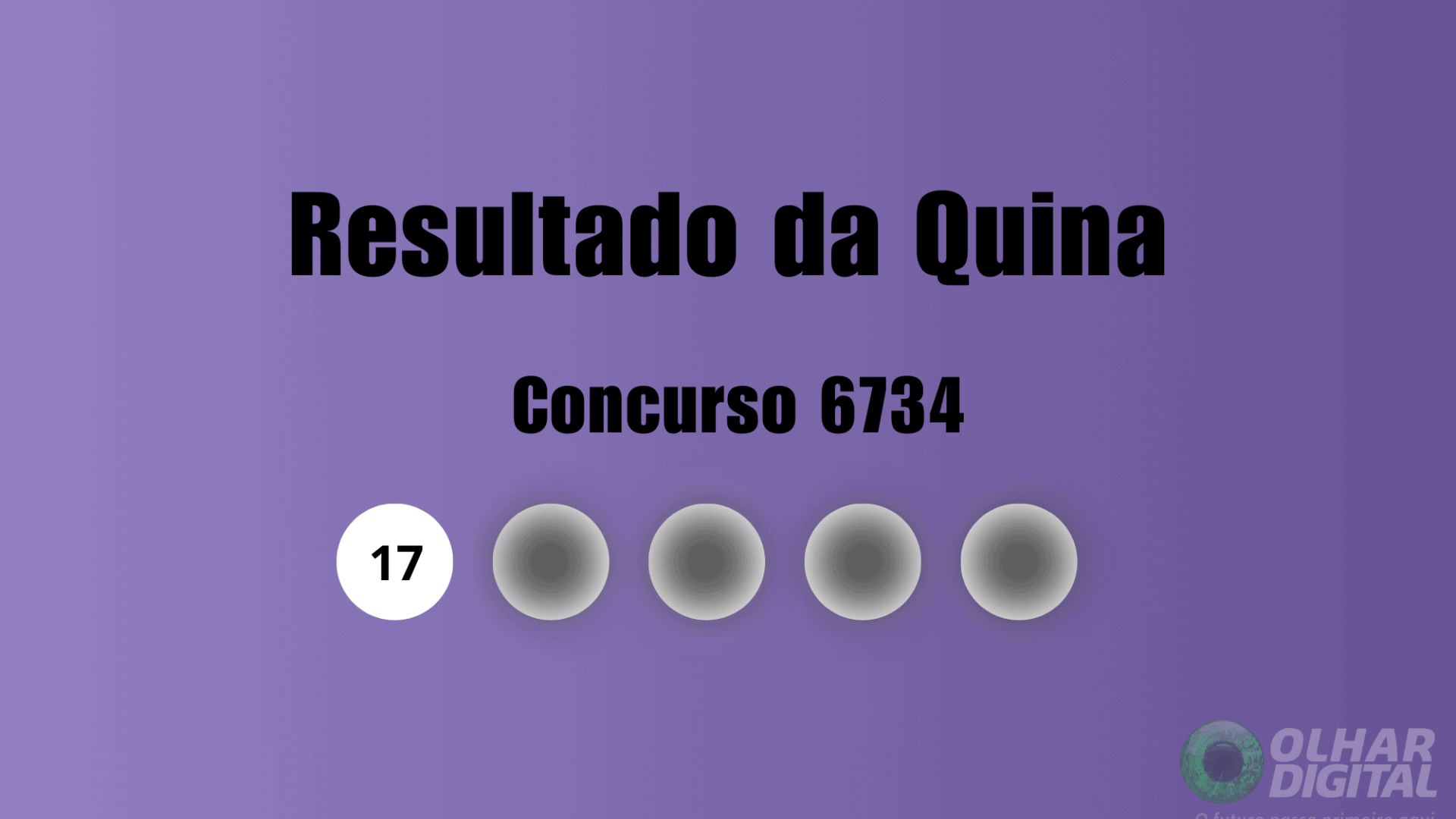 Resultado da Quina concurso 6734