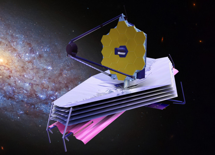 Representação artística do Telescópio Espacial James Webb