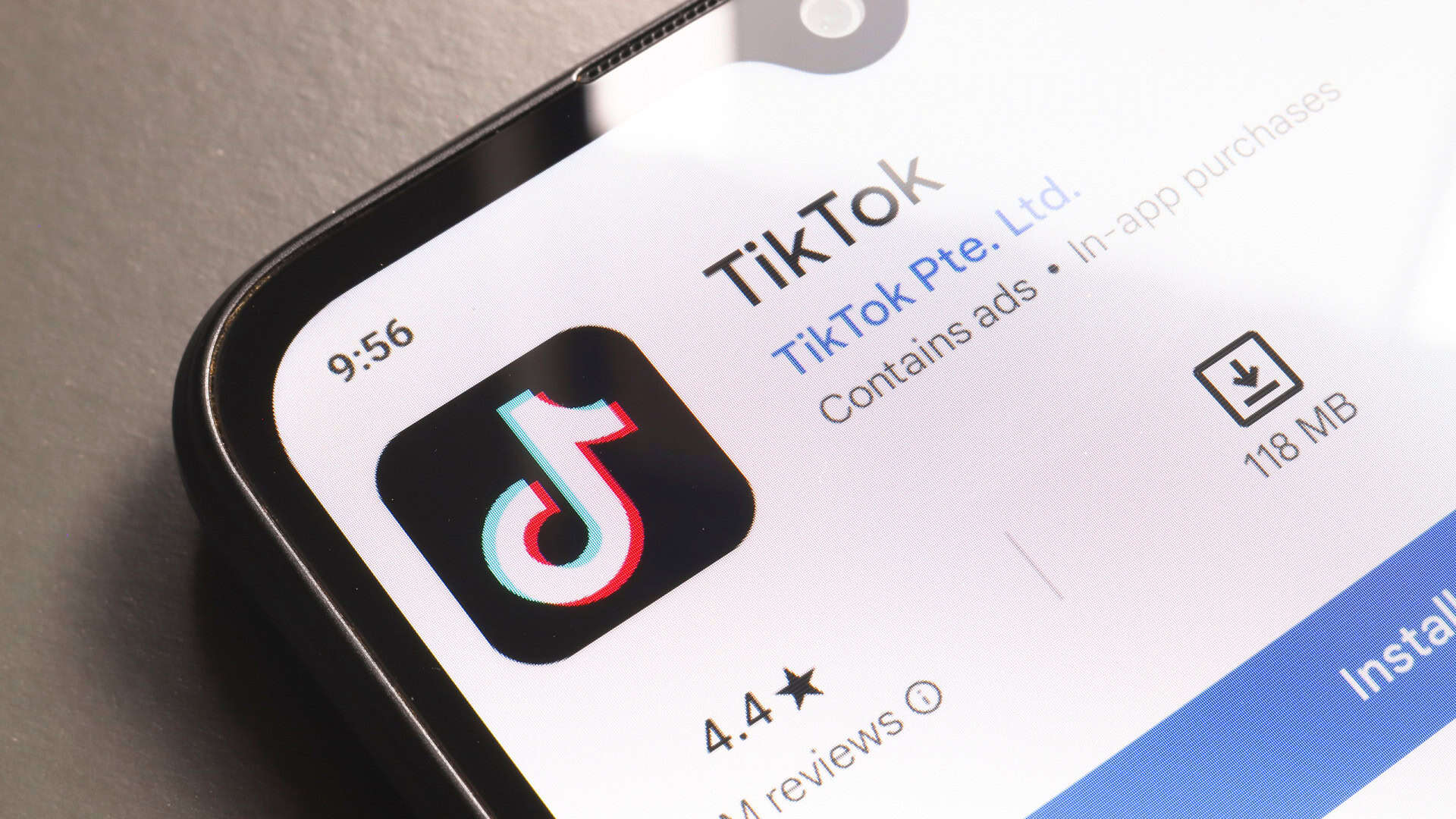 Página do TikTok em um smartphone