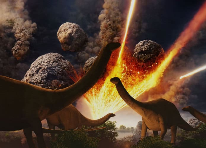 Asteroide extinguindo os dinossauros