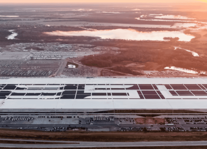 Foto aérea da Gigafactory da Tesla