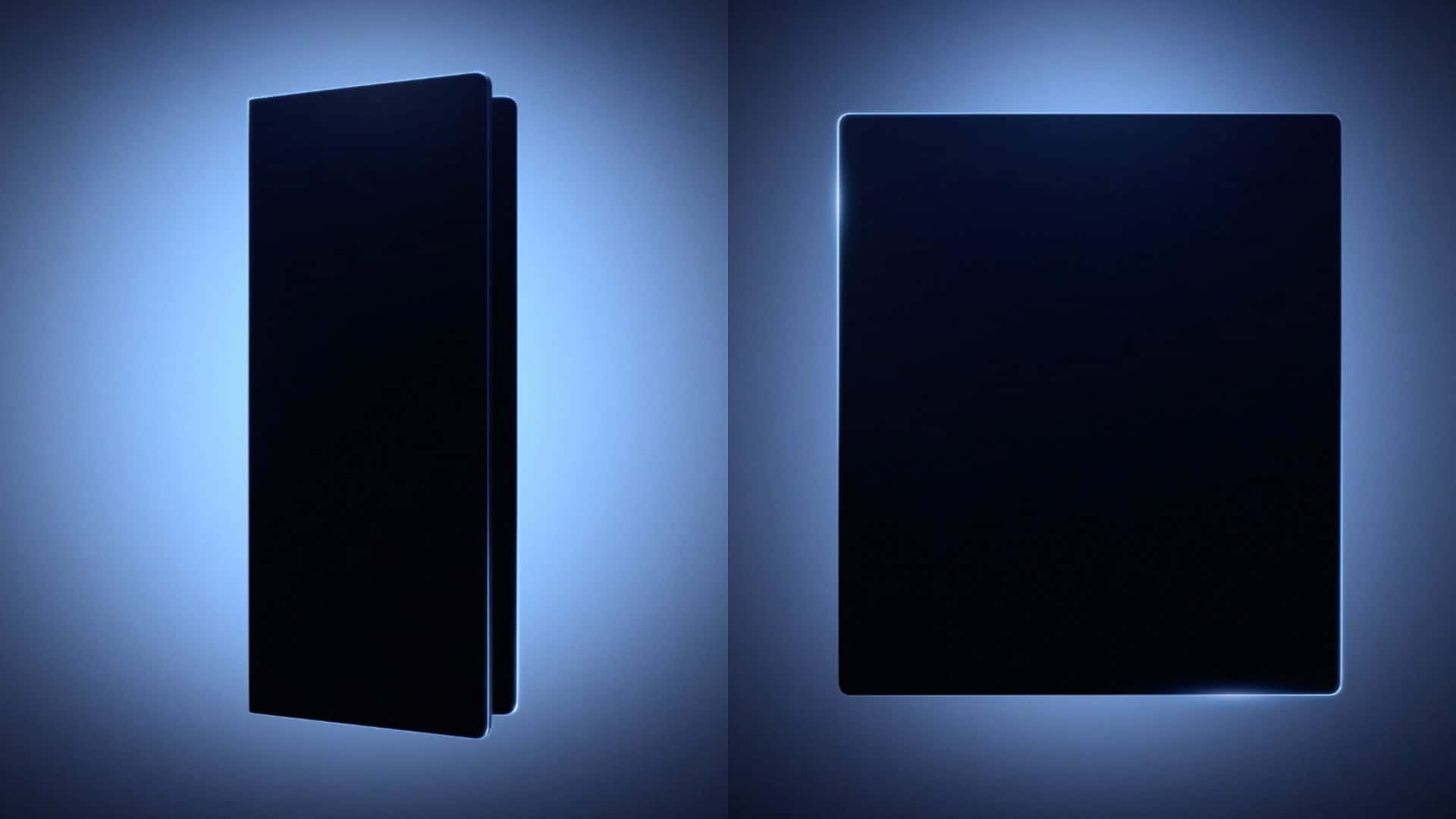 Montagem com frames de teaser sobre novo Galaxy Ultra dobrável