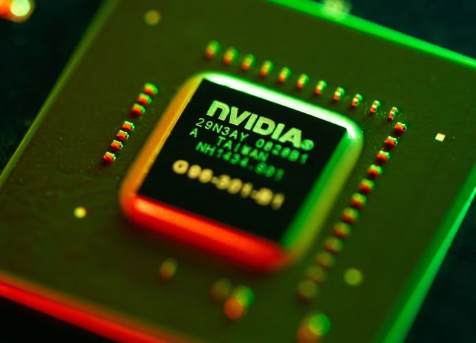 Ilustração digital de chip da Nvidia