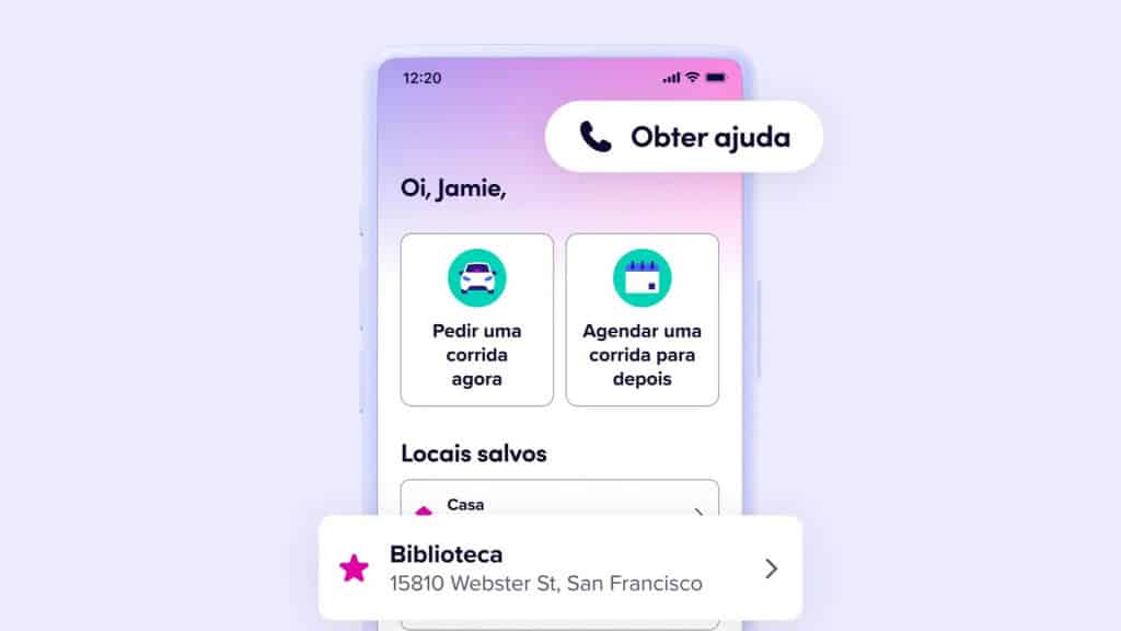 Montagem mostrando tela e recursos do Lyft Silver
