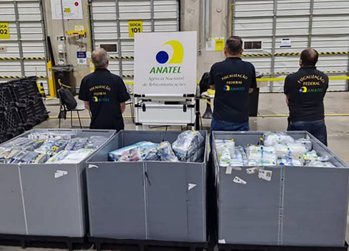 Produtos confiscados pela Anatel durante operação