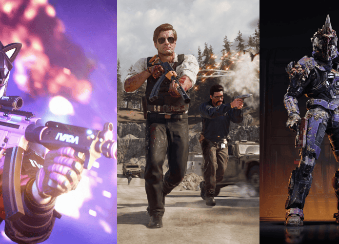 Montagem Olhar Digital com fotos de jogos de tiro online gratuitos
