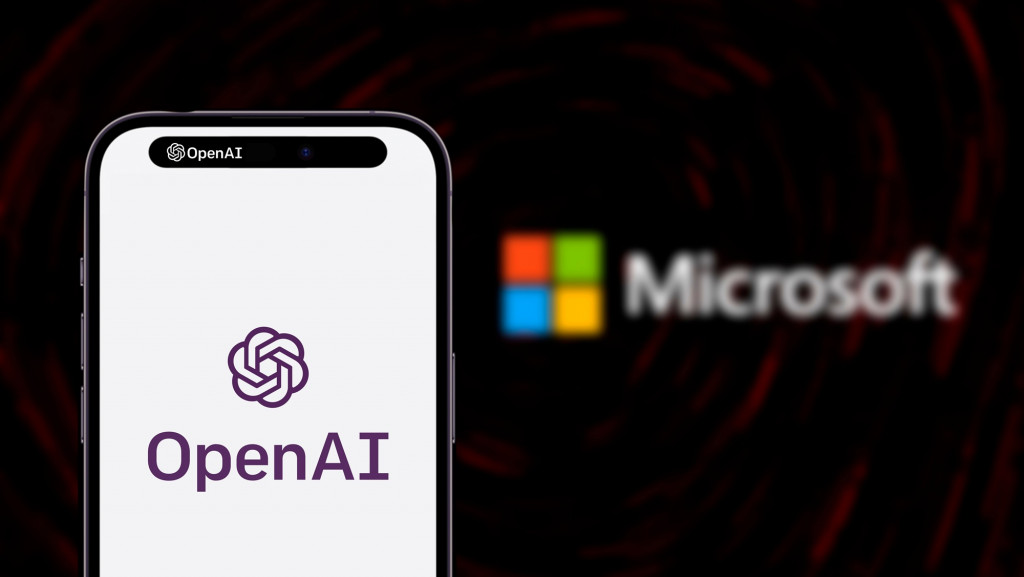 Logos de OpenAI e Microsoft