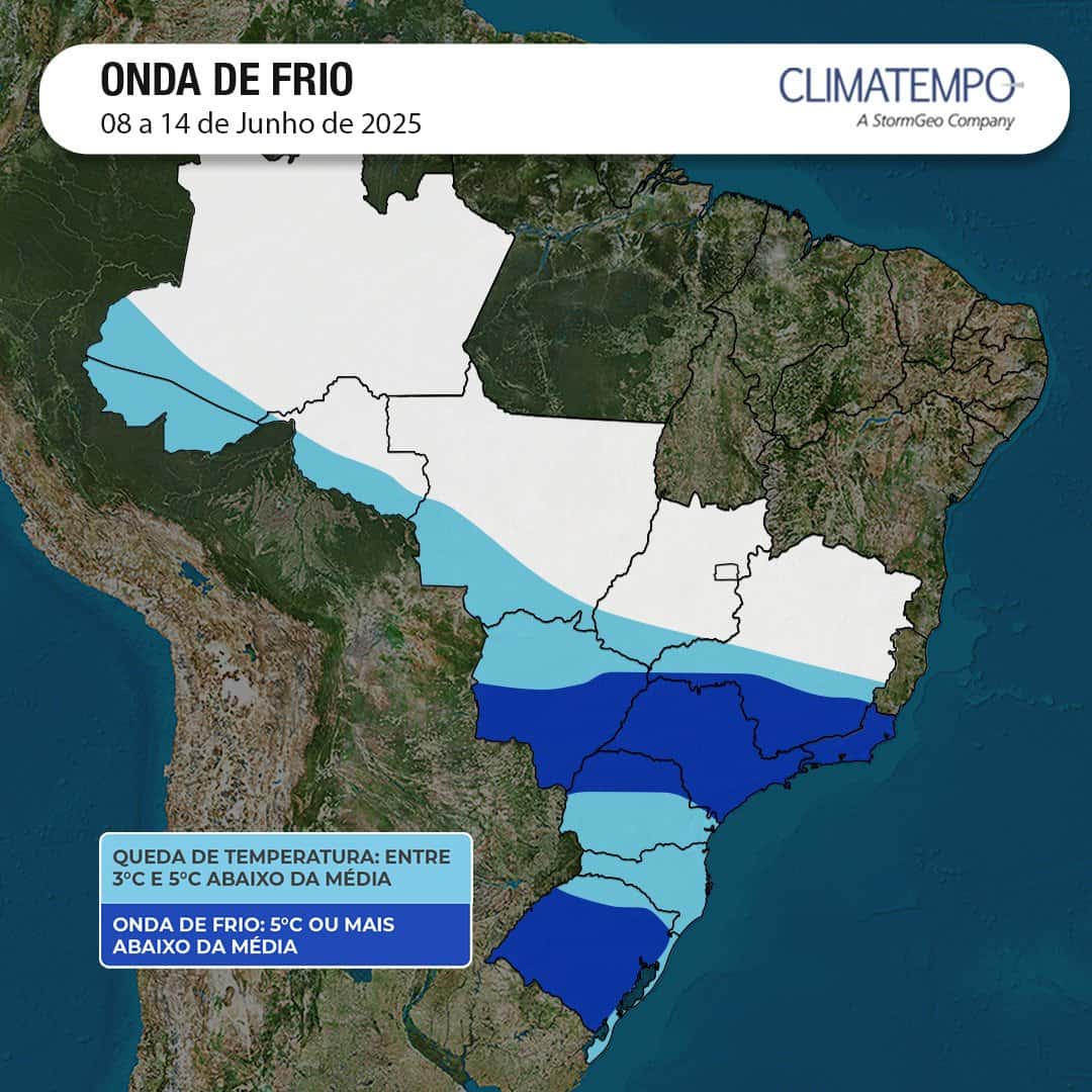 Até quando vai a onda de frio que chegou hoje no Brasil?