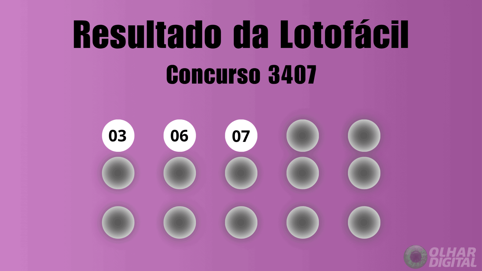 Resultado da Lotofácil concurso 3407