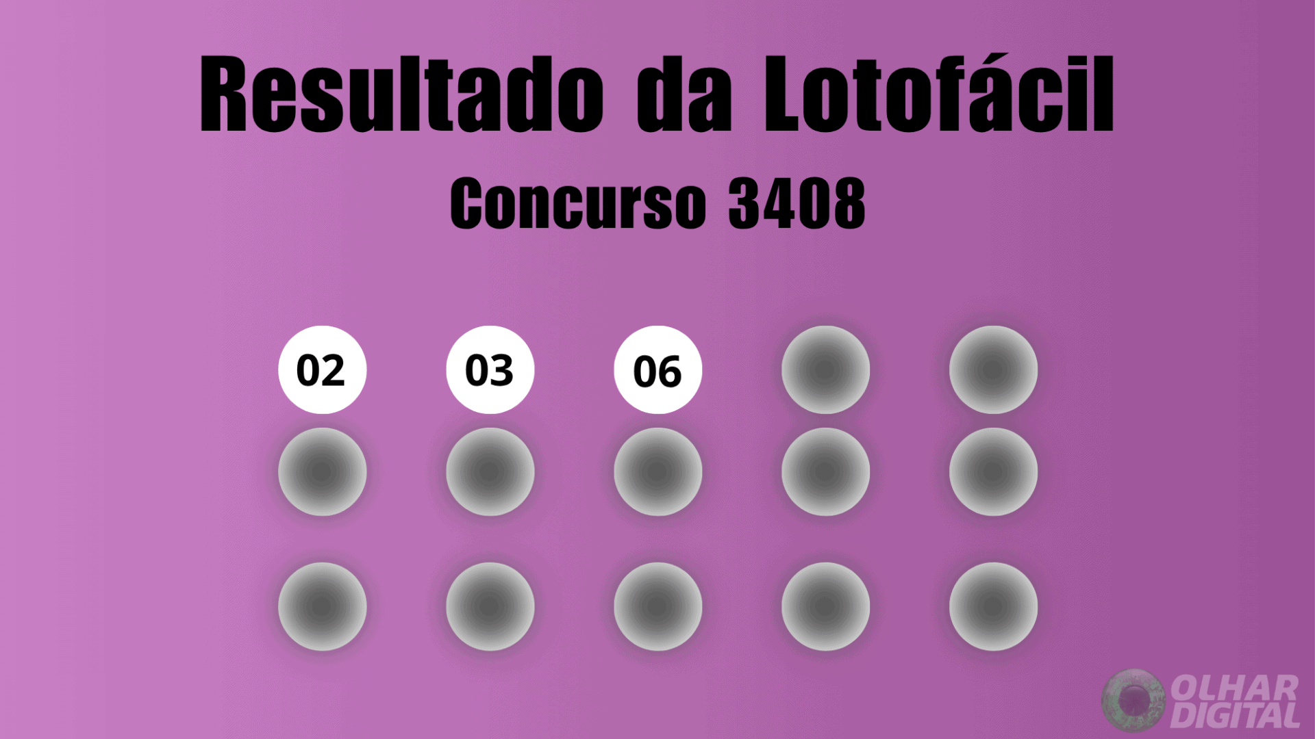 Resultado Lotofácil concurso 3408