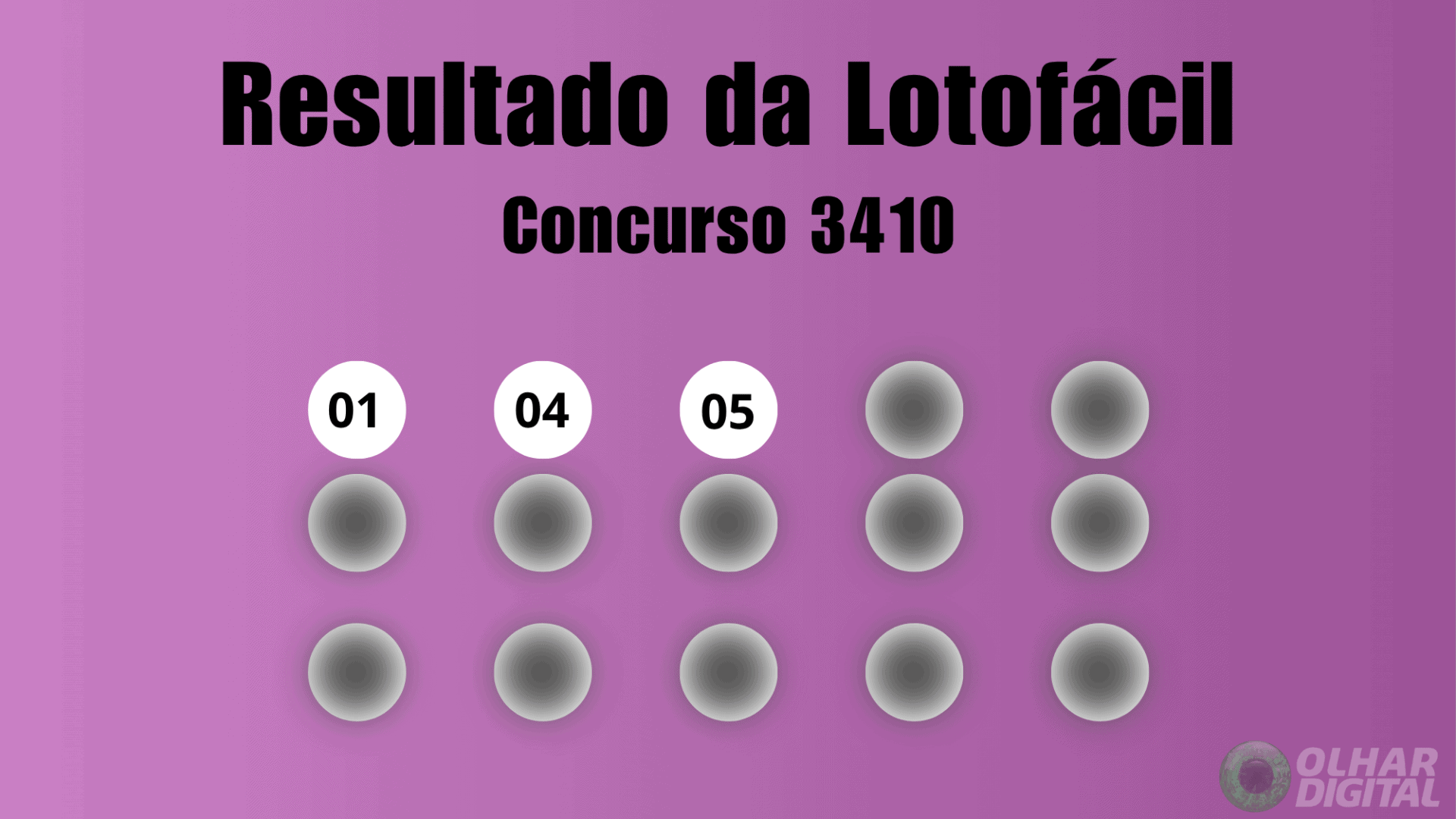 Resultado Lotofácil concurso 3410
