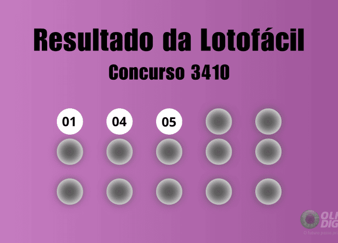 Resultado Lotofácil concurso 3410