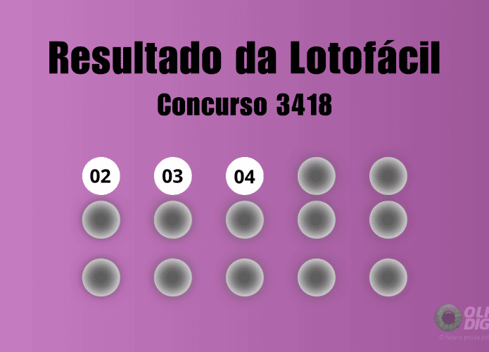 Resultado Lotofácil concurso 3418