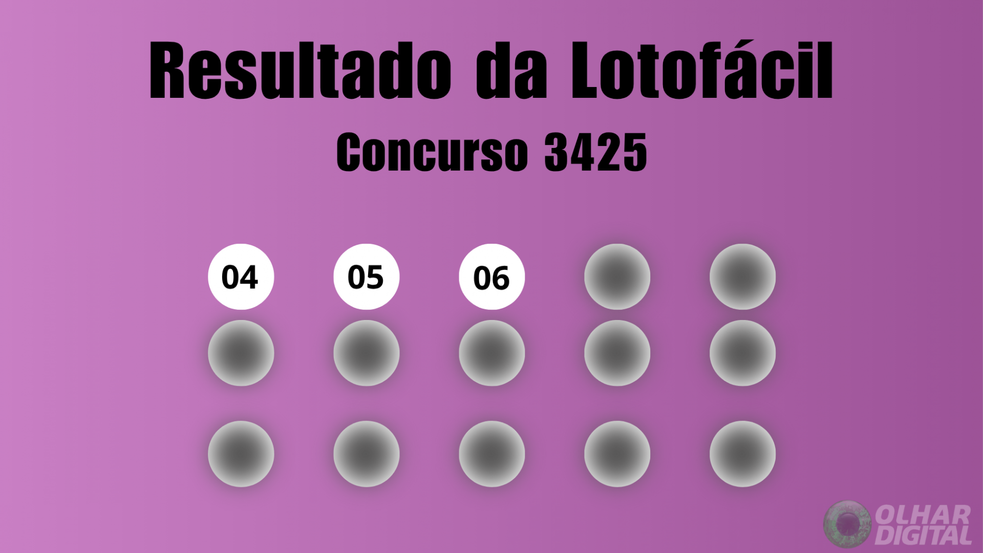 Lotofácil concurso 3425