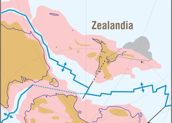 Mapa em close da localização da Zelândia