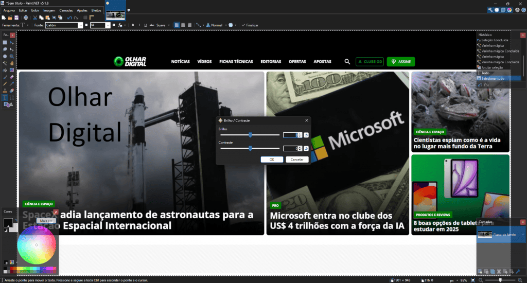 6 edições de design que você pode fazer no Paint.NET. Imagem: Reprodução/Olhar Digital