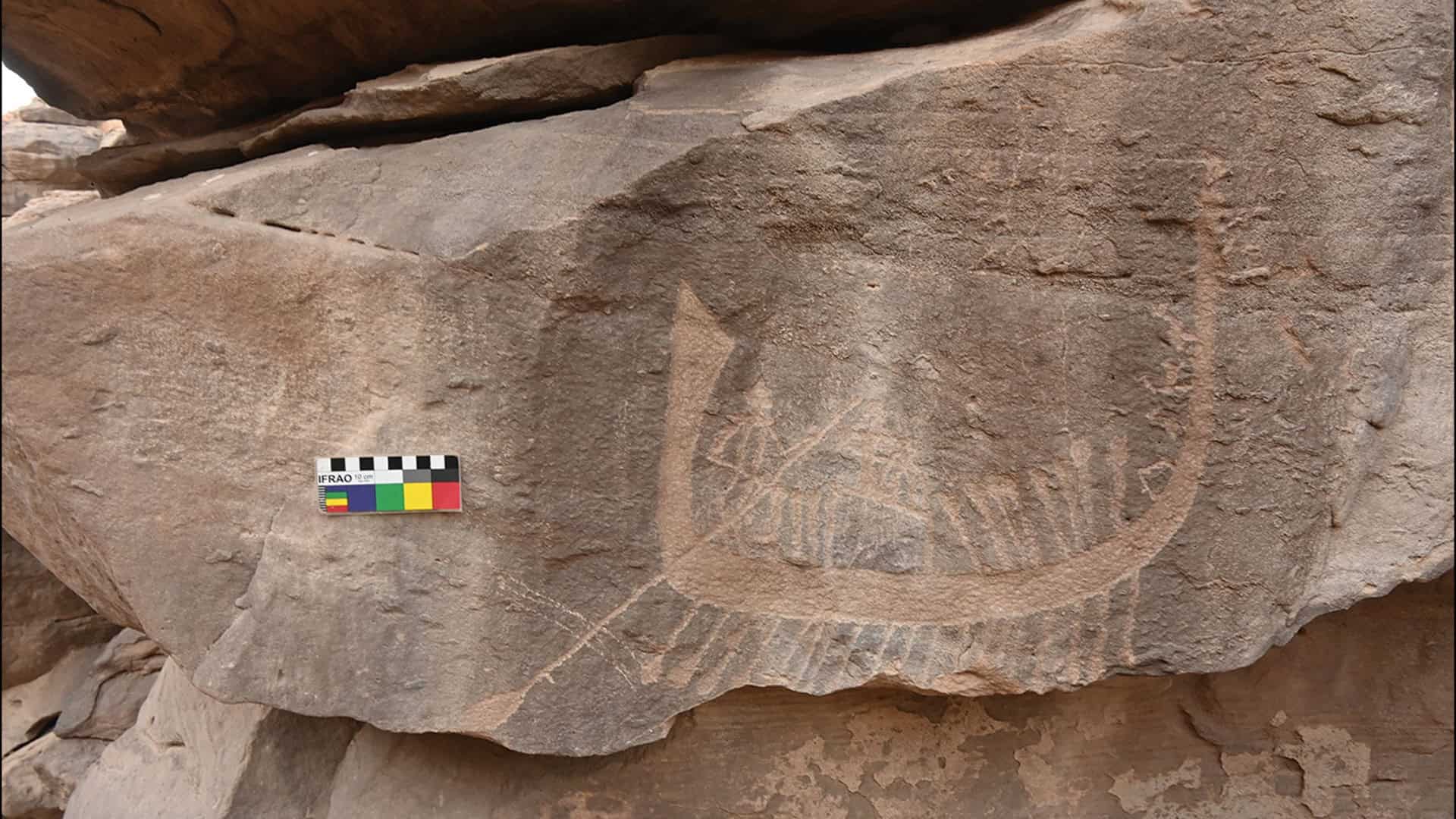 Arte Rupestre encontrada na margem oeste do Rio Nilo, perto de Assuã, Egito, revela novas informações sobre as primeiras dinastias egípcias.