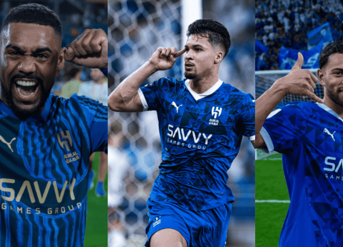 Montagem Olhar Digital com fotos dos brasileiros do Al-Hilal