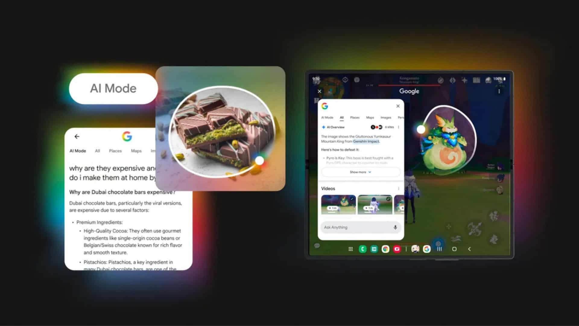 Ilustração sobre Modo IA no Circule para Pesquisar do Google no Android