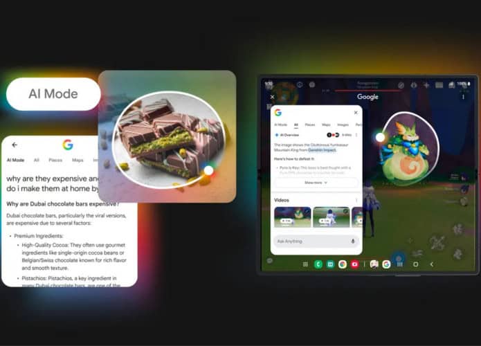 Ilustração sobre Modo IA no Circule para Pesquisar do Google no Android