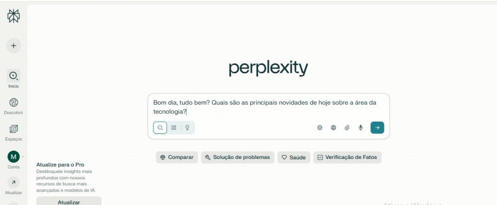 Linguagem no Perplexity