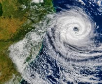 Ciclone se formando na região sul do Brasil