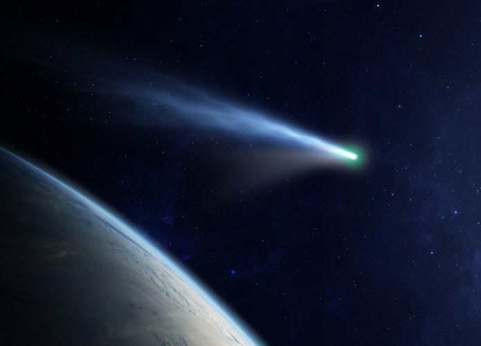 cometa passando perto da Terra