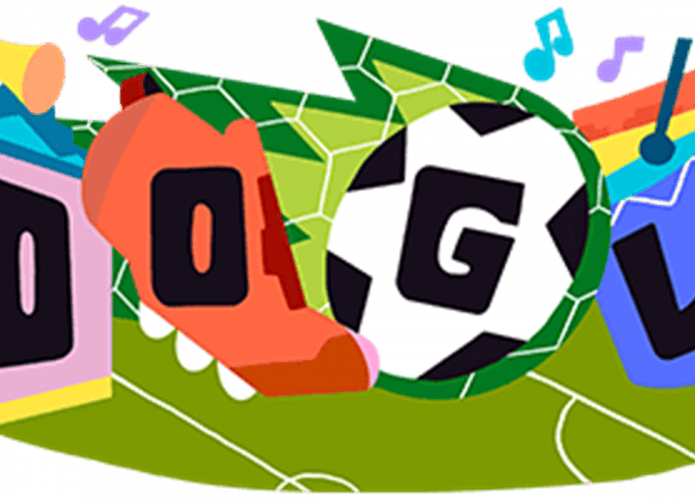 Logo do Google estilizado para a Copa América Feminina 2025