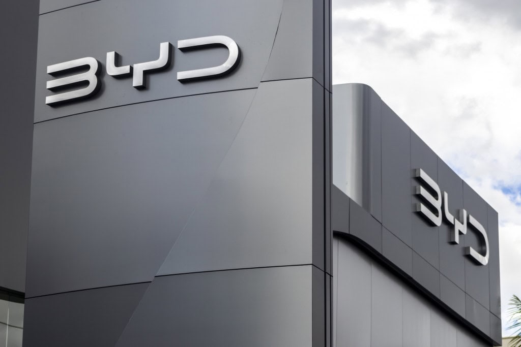 Fachada de uma loja da BYD