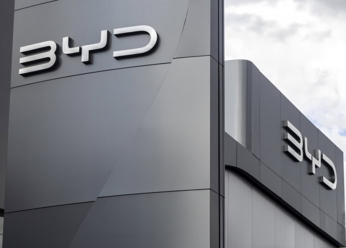 Fachada de uma loja da BYD