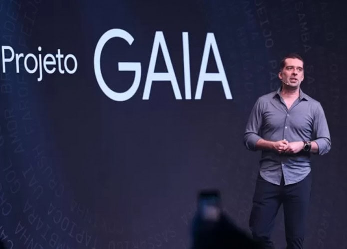 Mat Velloso apresentando o projeto Google Gaia