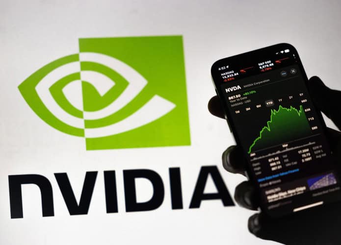 Ações da Nvidia em celular