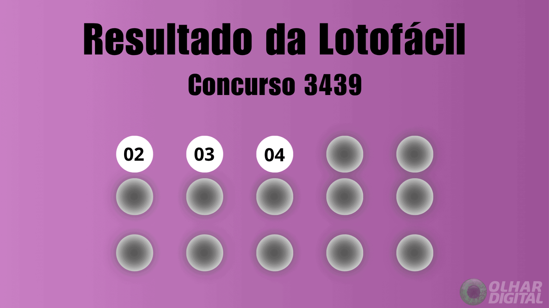 Resultado Lotofácil concurso 3439