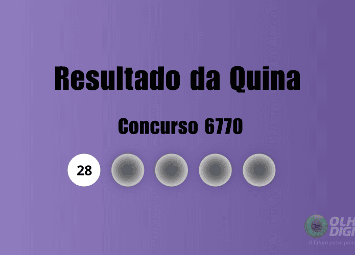 Resultado da Quina concurso 6770