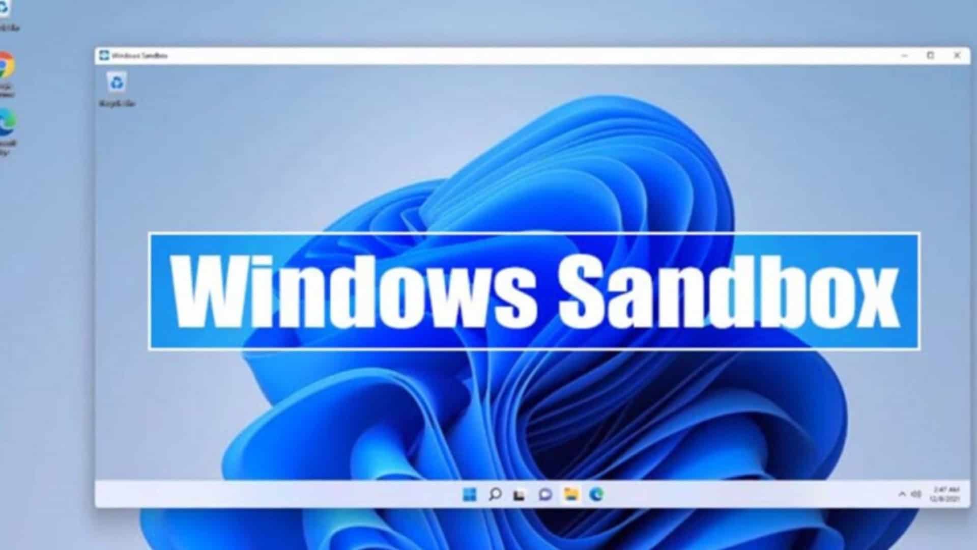 tela do computador com windows sandbox