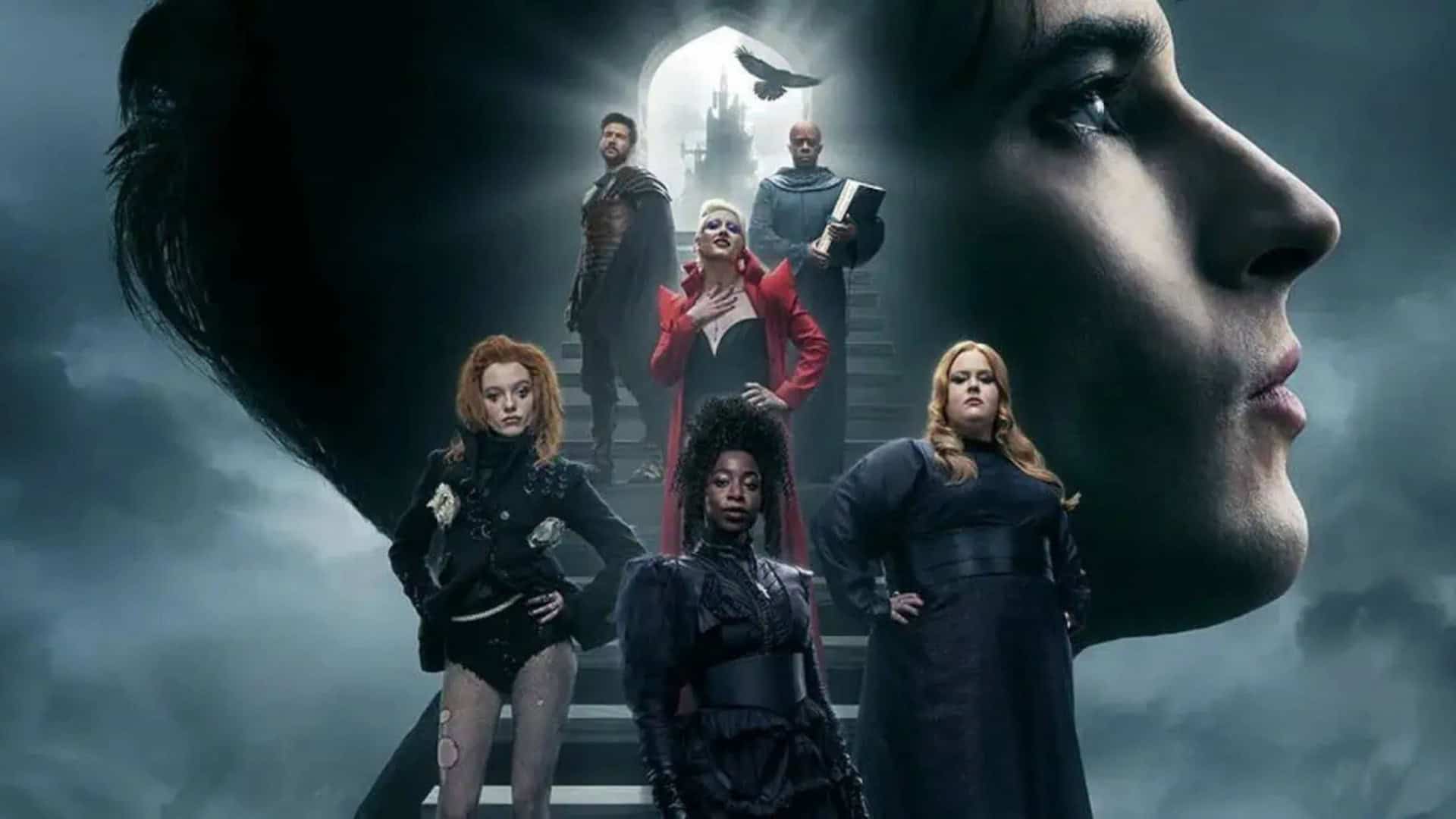 diversos personagens da serie sandman em um montagem