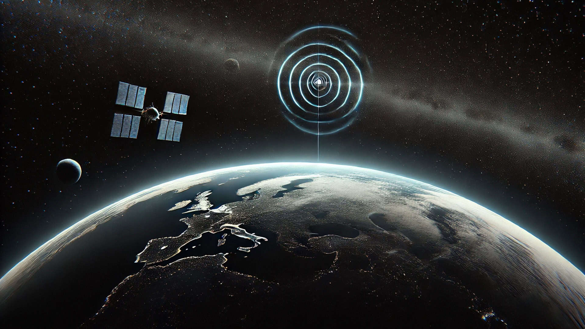 sinais de rádio chegando à terra vindos do espaço